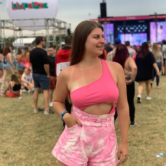 Light Pink Paper Bag Shorts - Picture 1 of 2